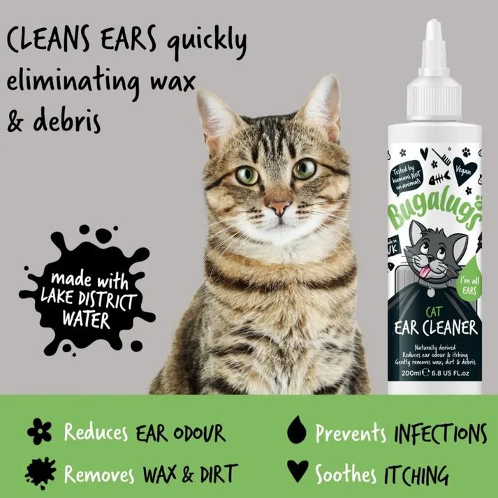Bugalugs Soothing Ear Cleaner Solution For Cats 200ML