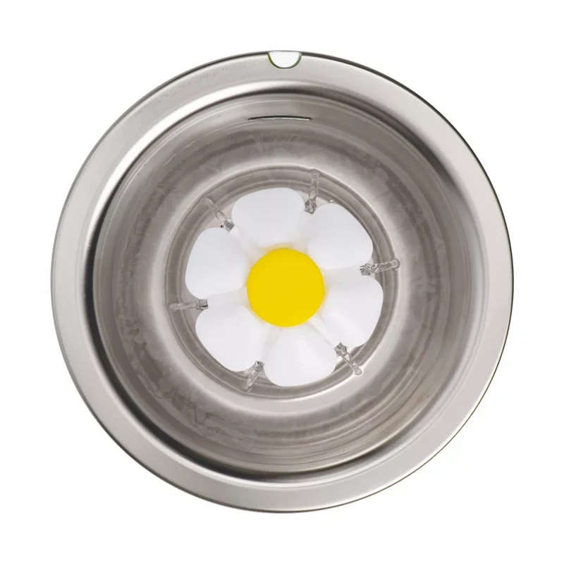 Catit Stainless Steel Flower Cat Drinking Fountain 3L With LED Nightlight 21x21x18.5cm