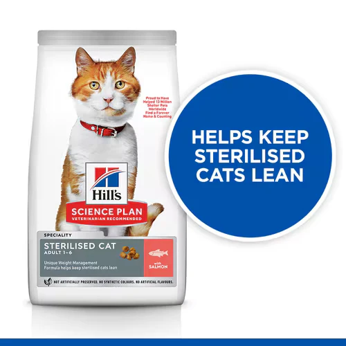 Hill's Science Plan Sterilised Young Adult with Salmon Cat Dry Food 1.5KG