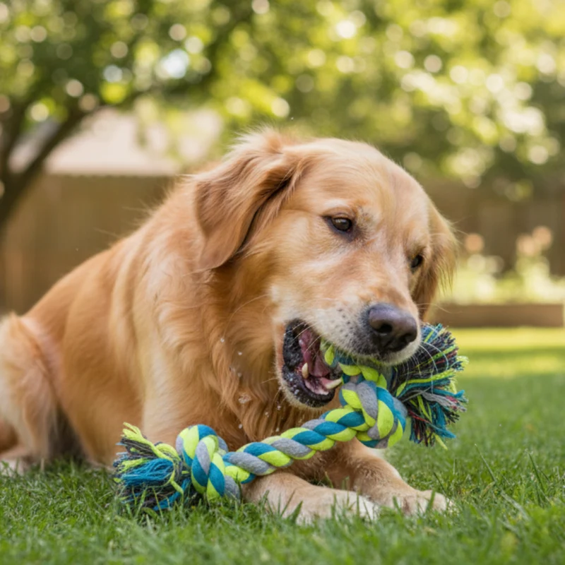 Trixie Denta Fun Playing Rope Bone Tug & Chew Toy for Dogs
