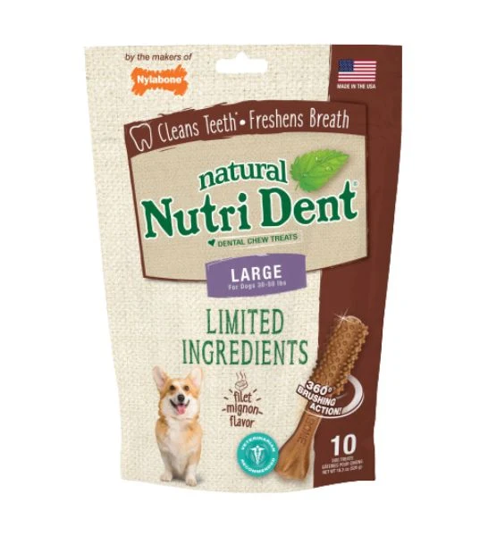 Nylabone Nutri Dent Filet Mignon Dental Dog Chews