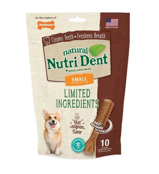 Nylabone Nutri Dent Filet Mignon Dental Dog Chews