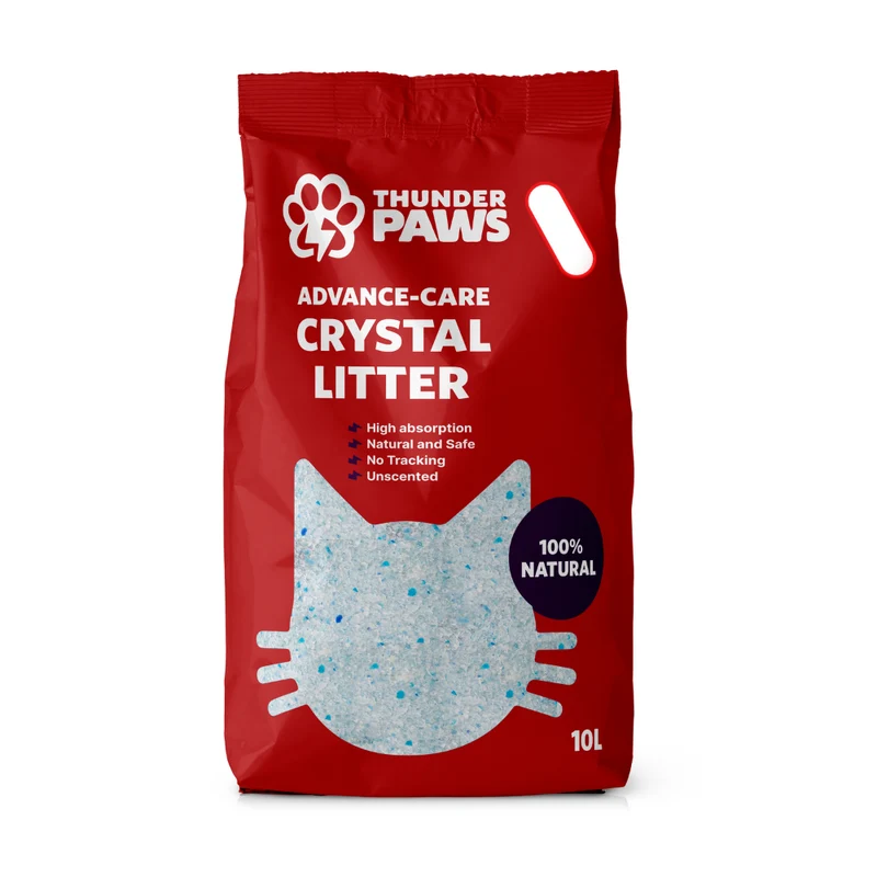 Thunder Paws Advance Care Non-Clumping Unscented Crystal Cat Litter 10L - Pack of 3