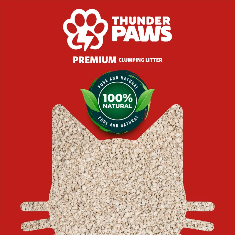 Thunder Paws Premium Hard Clumping Clay Baby Powder Scent Cat Litter 10L - Pack of 3