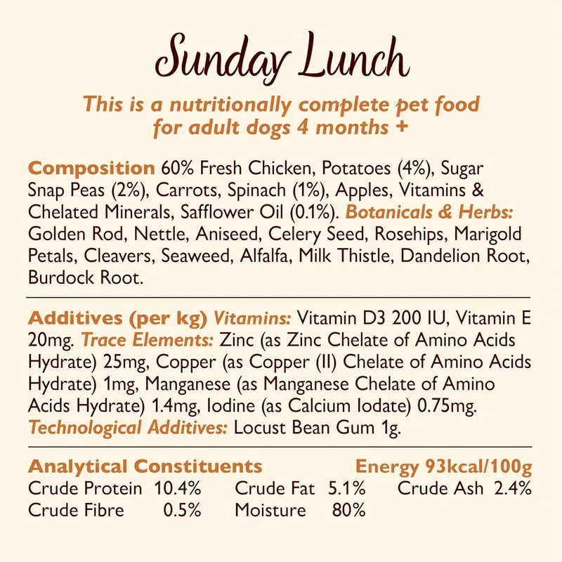 Lily's Kitchen Sunday Lunch Wet Dog Food 400G - Pack of 12
