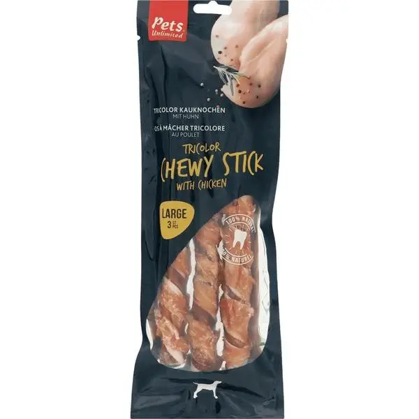 Snack Dog Pets Sticks Masticables Tricolor con Pollo 240 g