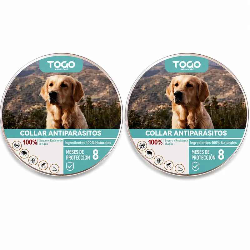 Togo Collar Antiparasitario Repelente Para Perros Todos Los Tamaños, pack de 2