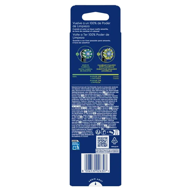 Oral-B Braun Recambio Cross Action Negro, 4 unidades