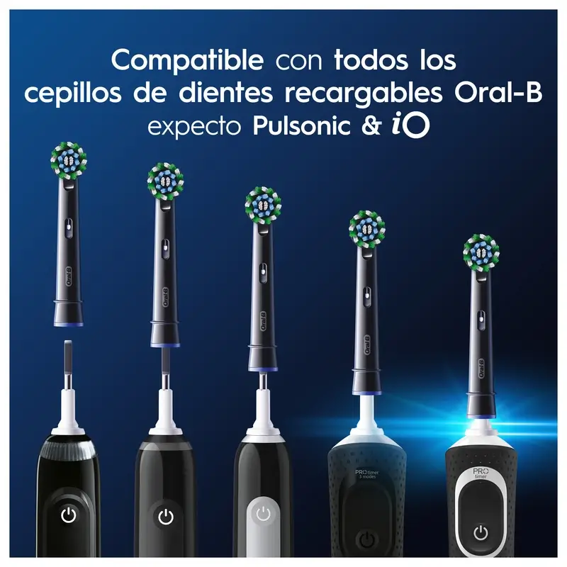 Oral-B Braun Recambio Cross Action Negro, 4 unidades