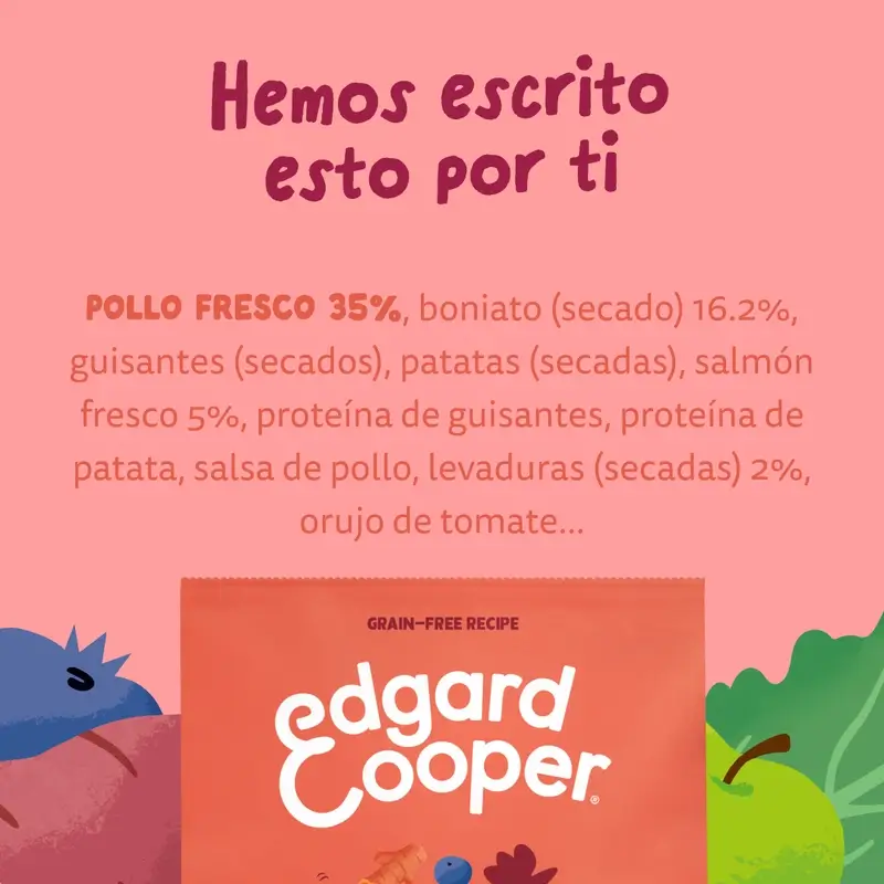 Edgard & Cooper Pienso Para Perros Senior Medianos Con Pollo Y Salmón Frescos , 7 kg