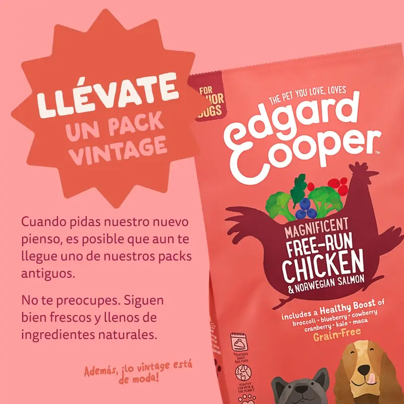Edgard & Cooper Pienso Para Perros Senior Medianos Con Pollo Y Salmón Frescos , 7 kg