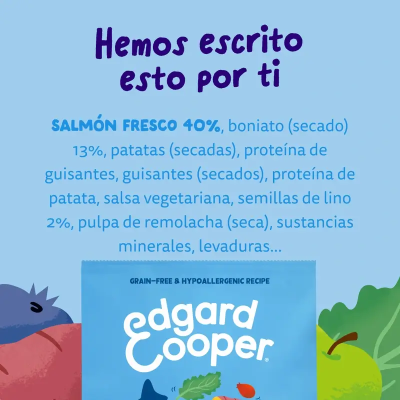 Edgard & Cooper Pienso Para Perros Adultos Medianos Con Salmón Fresco , 1 kg