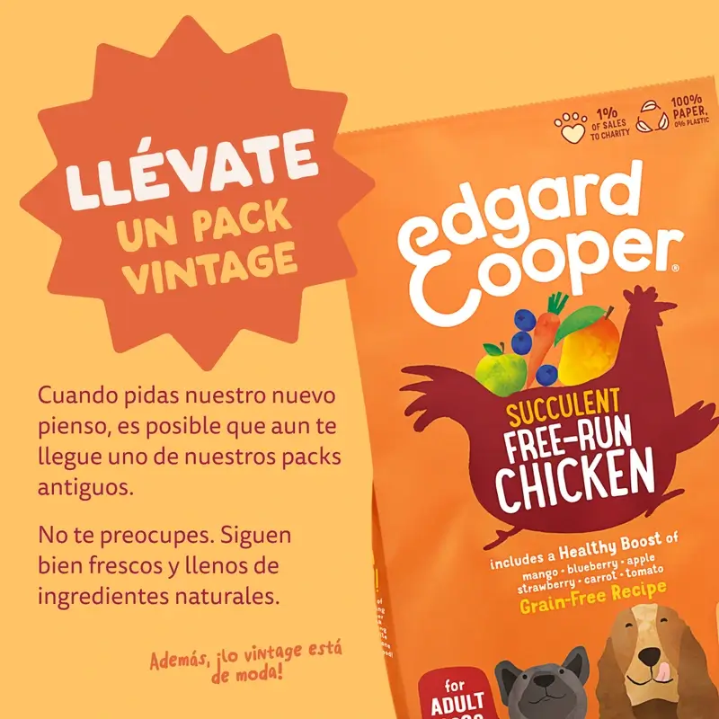 Edgard & Cooper Pienso Para Perros Adultos Medianos Con Pollo Fresco , 1 kg