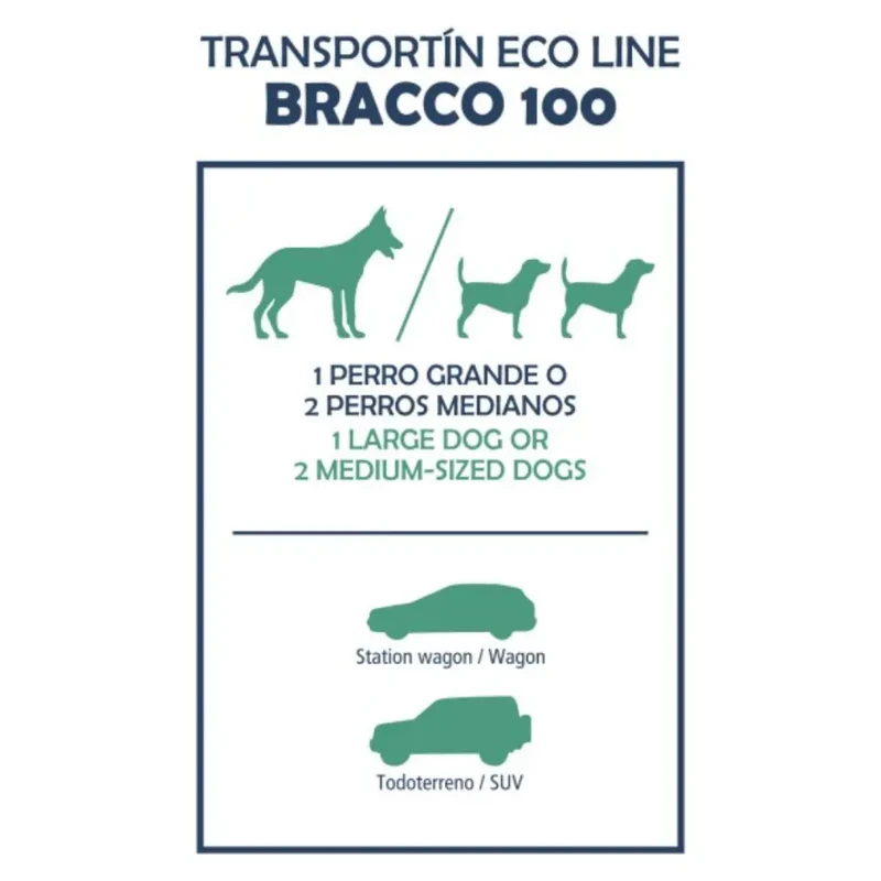 Transportín Perro Bracco Coche Eco Line 100 (100X60X65 cm)