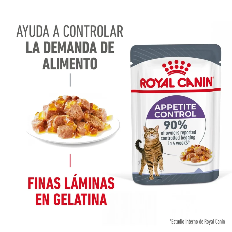 Royal Canin Appetite Control Finas Láminas en Gelatina 85 g Húmedo para Gatos