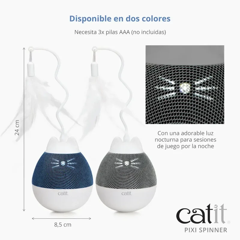 Catit Pixi Juguete Electronico Para Gato Spinner Gris