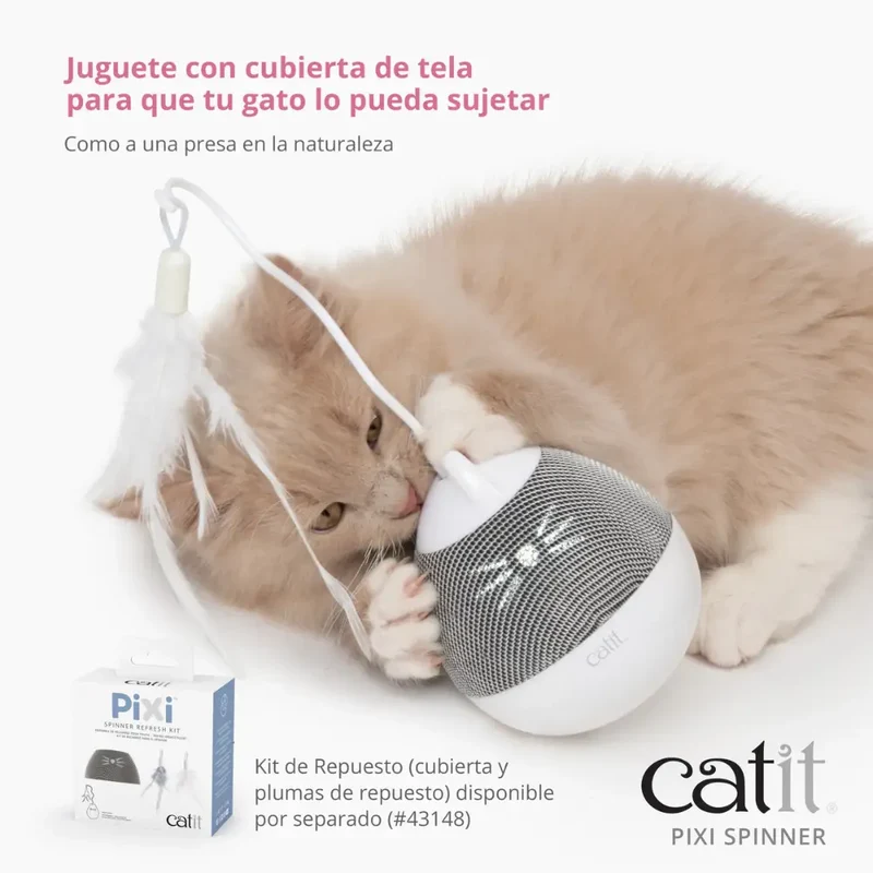 Catit Pixi Juguete Electronico Para Gato Spinner Azul