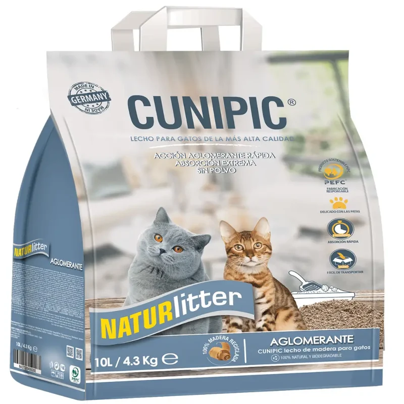 Cunipic Gatos Madera Aglomerante Vegetal 10L 4,3K.