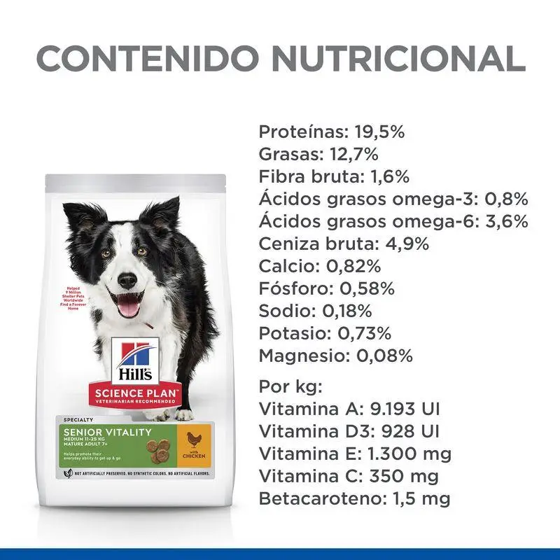 Hill'S Mature Adult 7+ Senior Vitality Medium - Pienso para Perros con Pollo 2,5 kg