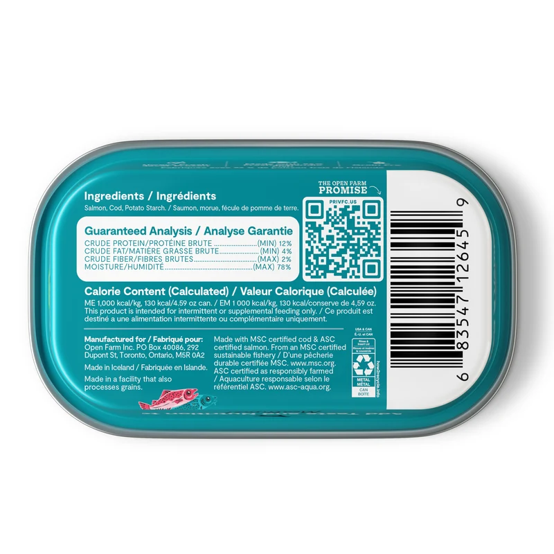 Open Farm Salmon & Cod Meal Topper Mousse In Can For Dogs 130G
