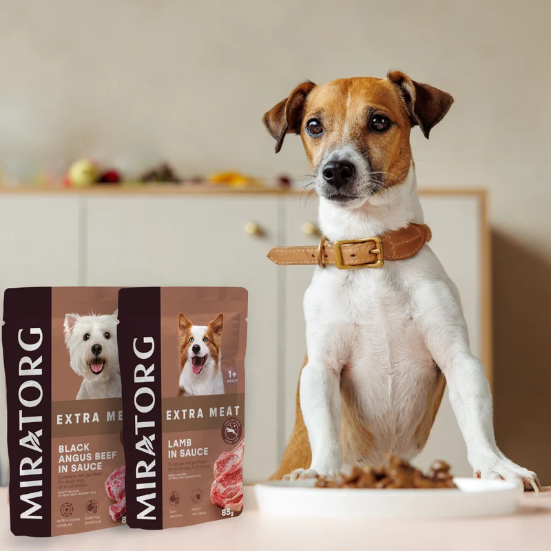 Miratorg Extra Meat With Black Angus Beef In Sauce For Small Breed Dog Wet Food 85g