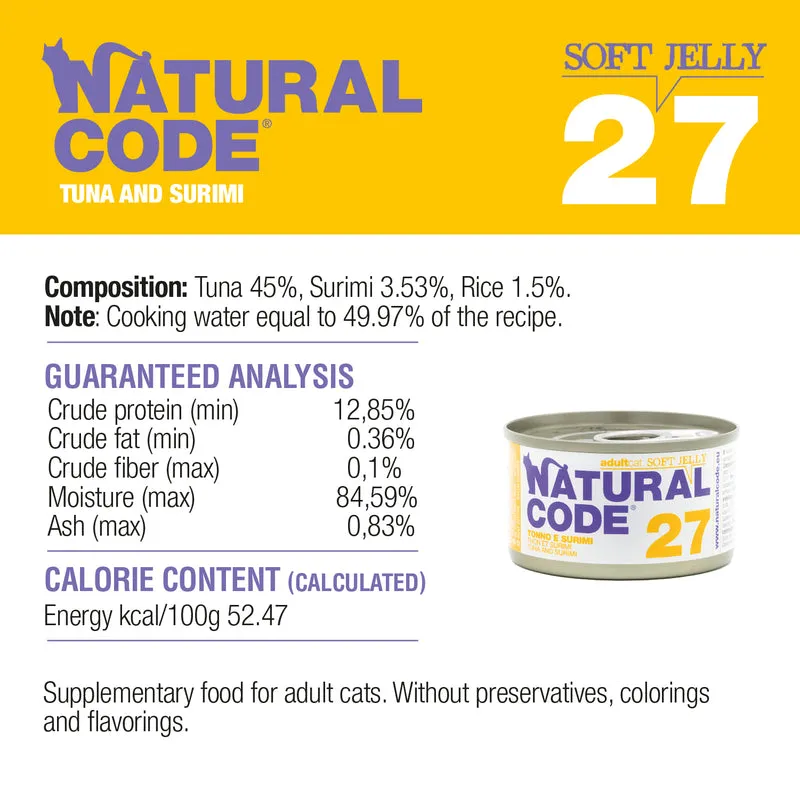 Natural Code 27 Tuna & Surimi In Jelly Wet Cat Food 85G
