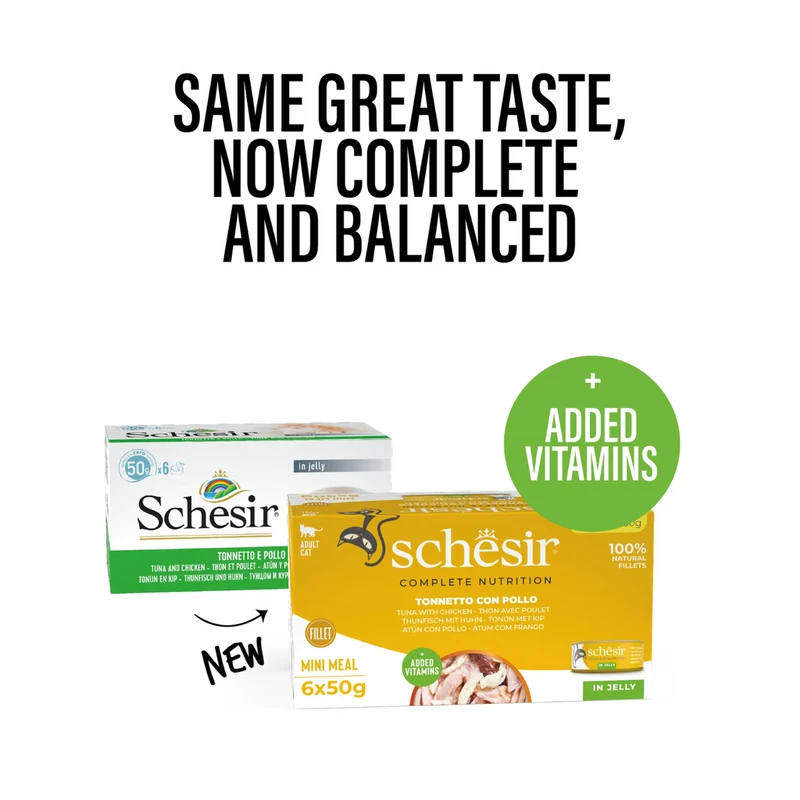 Schesir Tuna With Chicken In Jelly Multipack Wet Cat Food 6X50G