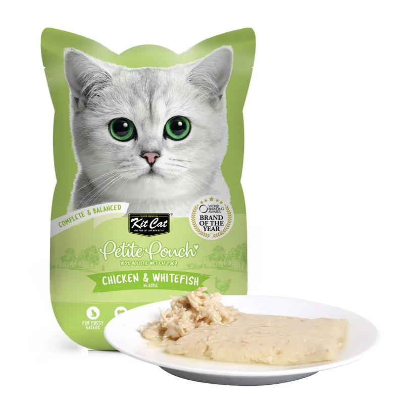 Kit Cat Petite Pouch - Chicken & Whitefish In Aspic Wet Cat Food 70G