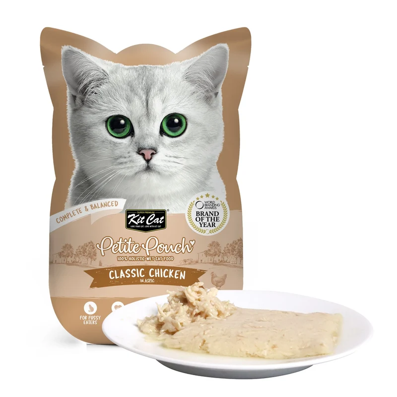 Kit Cat Petite Pouch - Classic Chicken In Aspic Wet Cat Food 70G