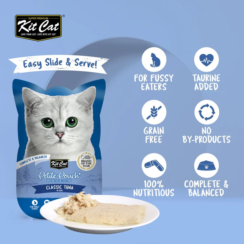 Kit Cat Petite Pouch - Classic Tuna In Aspic Wet Cat Food 70G