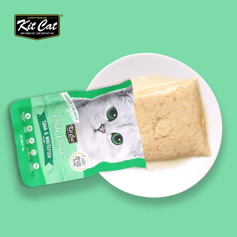 Kit Cat Petite Pouch - Tuna & Whitefish In Aspic Wet Cat Food 70G