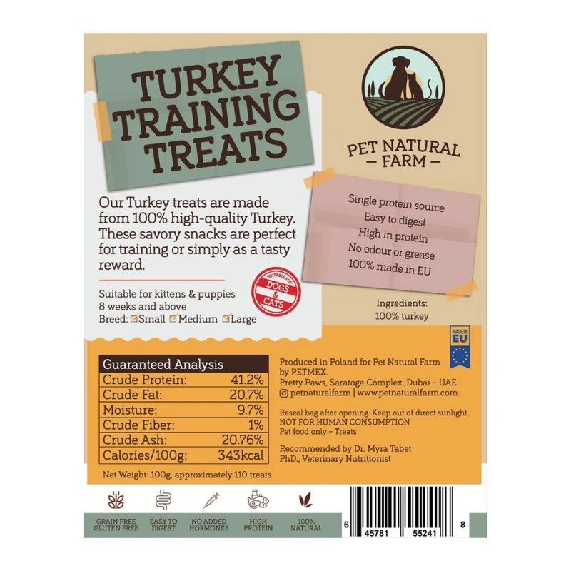 Pet Natural Farm Turkey - Training Treats Cats & Treats