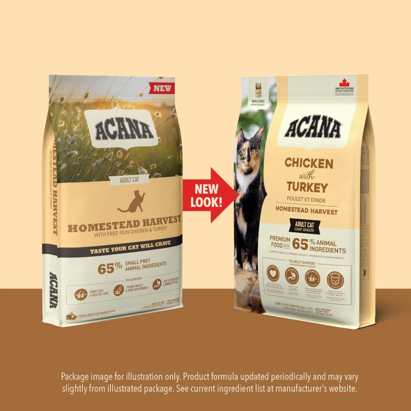 Acana Homestead Harvest Chicken With Turkey Adult Dry Cat Food
