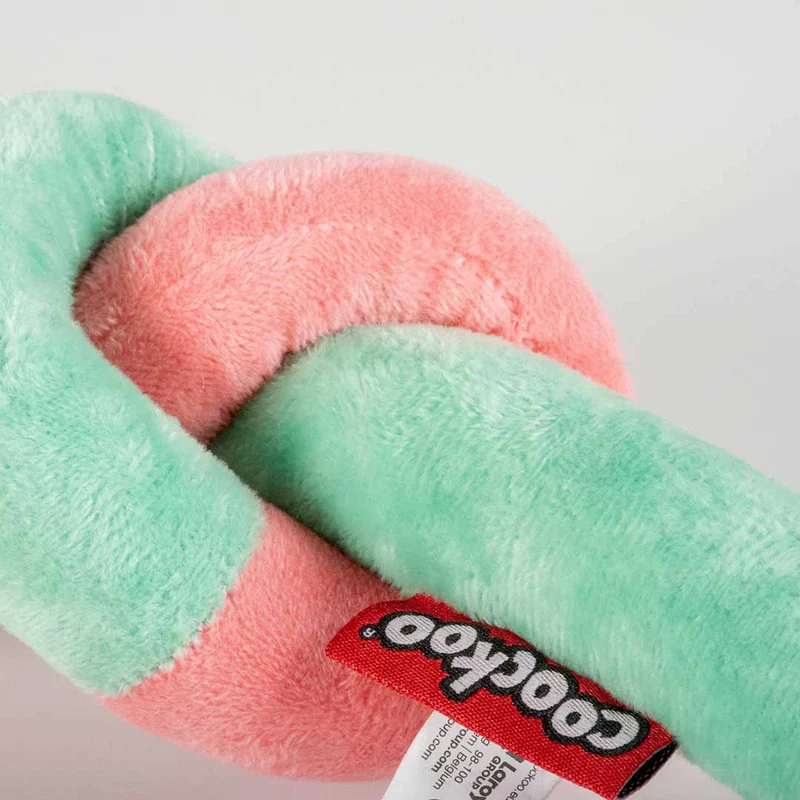 Ebi Coockoo KNOTTY NOODLE Plush Cat Toy - PEACH&MINT GREEN/18X10X5.5CM