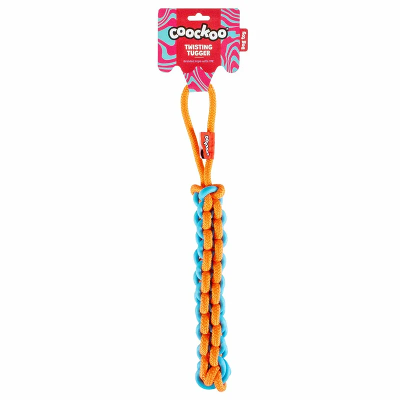Ebi Coockoo Twisting Tugger Dog Tug & Chew Toy - Blue & Orange/45x4.5cm