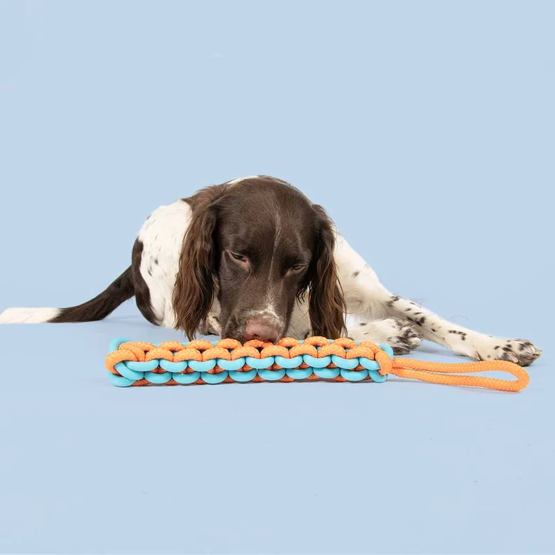Ebi Coockoo Twisting Tugger Dog Tug & Chew Toy - Blue & Orange/45x4.5cm
