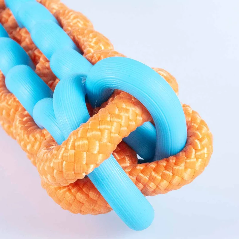 Ebi Coockoo Twisting Tugger Dog Tug & Chew Toy - Blue & Orange/45x4.5cm