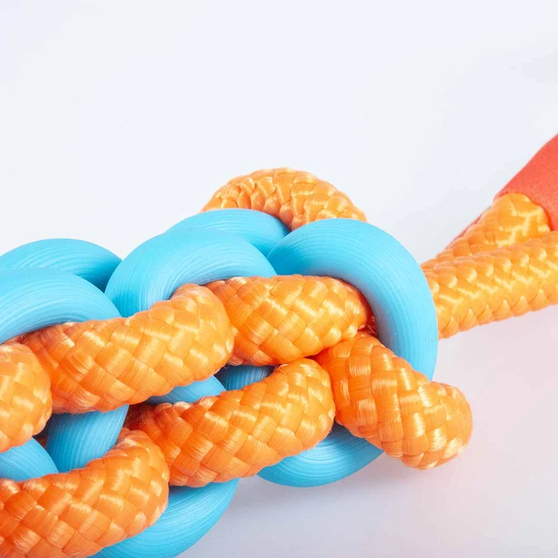 Ebi Coockoo Twisting Tugger Dog Tug & Chew Toy - Blue & Orange/45x4.5cm