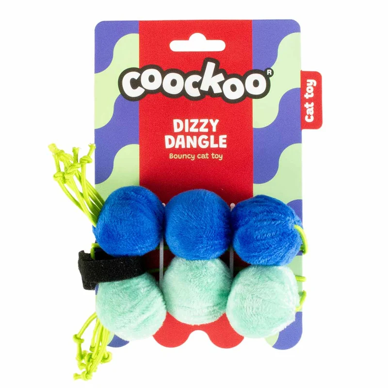 Ebi Coockoo Dizzy Dangle Bouncy Cat Toy - Blue & Green/60X4X4cm