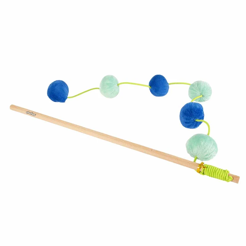 Ebi Coockoo Jolly Jumper Cat Wand Chase Toy - Blue & Green/40x4x4cm