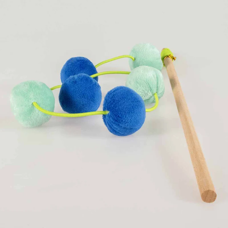 Ebi Coockoo Jolly Jumper Cat Wand Chase Toy - Blue & Green/40x4x4cm
