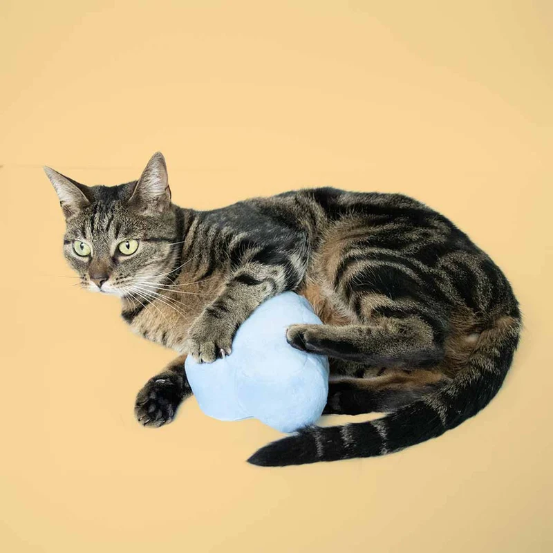 Ebi Coockoo HEAD IN THE CLOUDS Kicking Cushion Cat Toy - BLUE/17X7X10.5CM